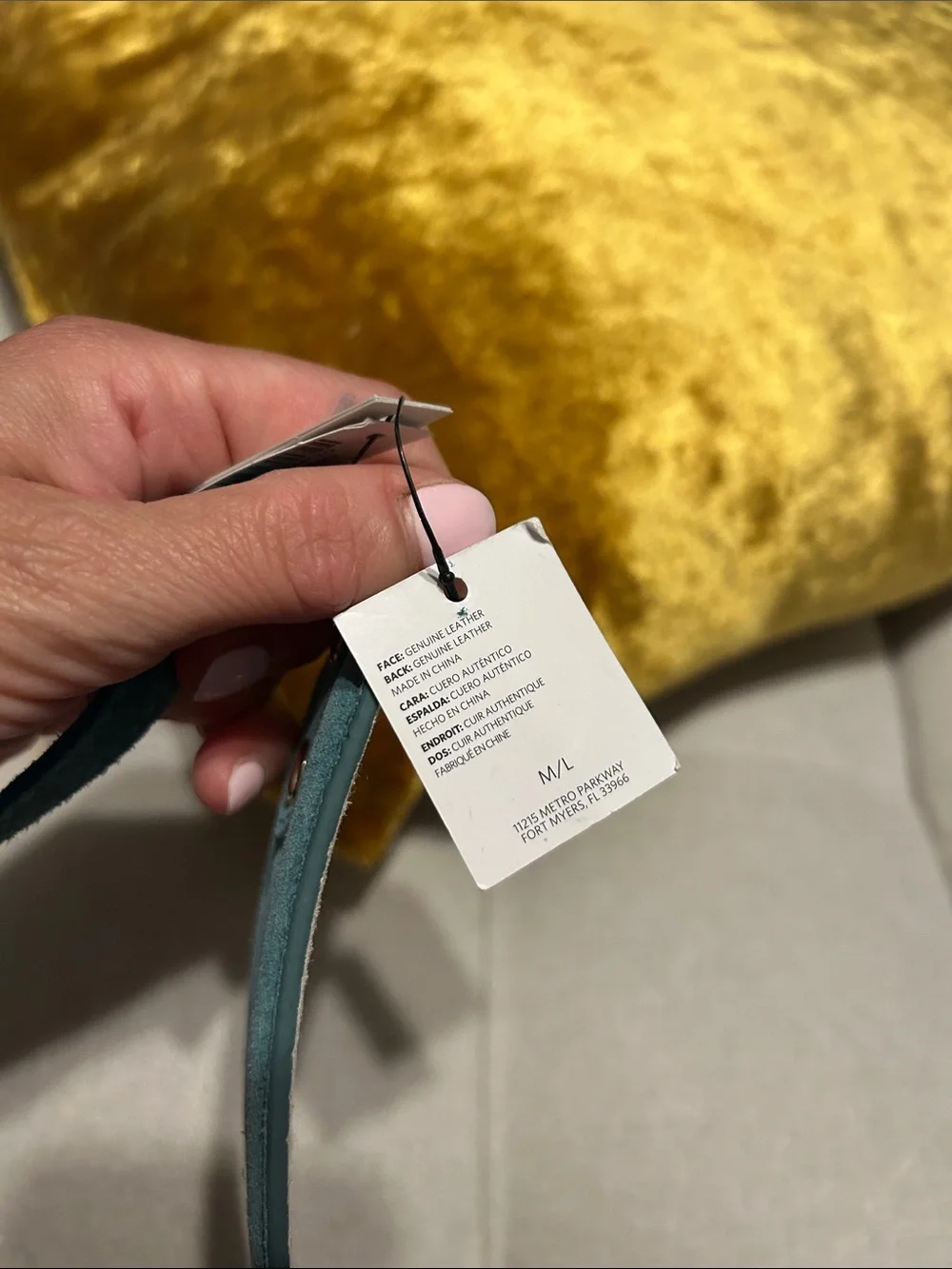 White House Black Market Teal Suede Tassel Waist Belt